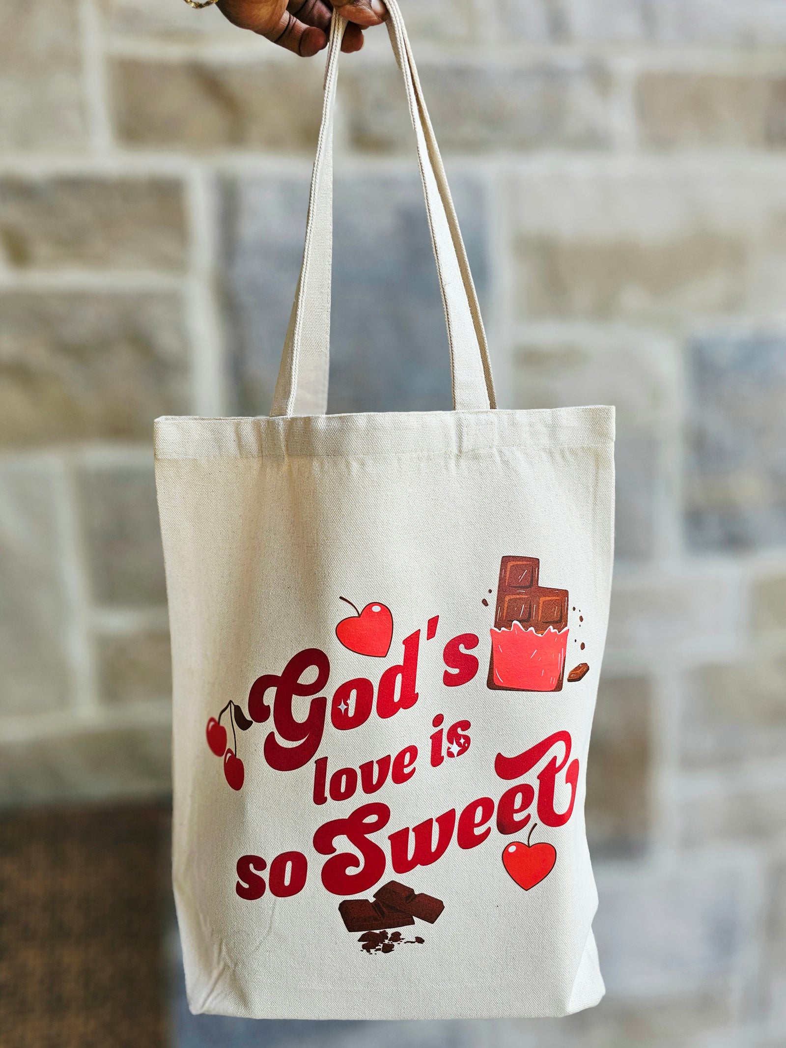 God's Love is Sweet Tote in Beige