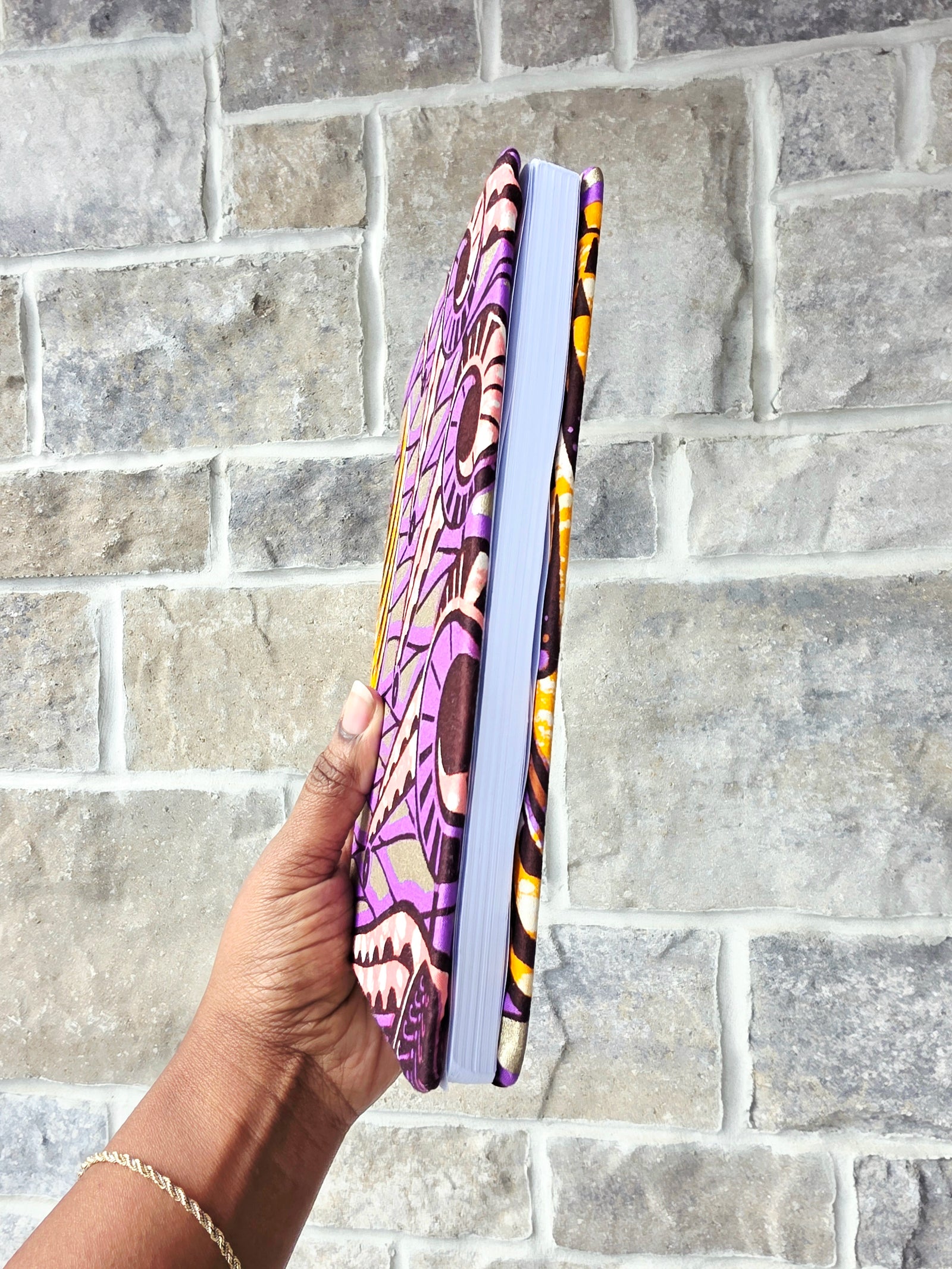 African Fabric Lined Notebook