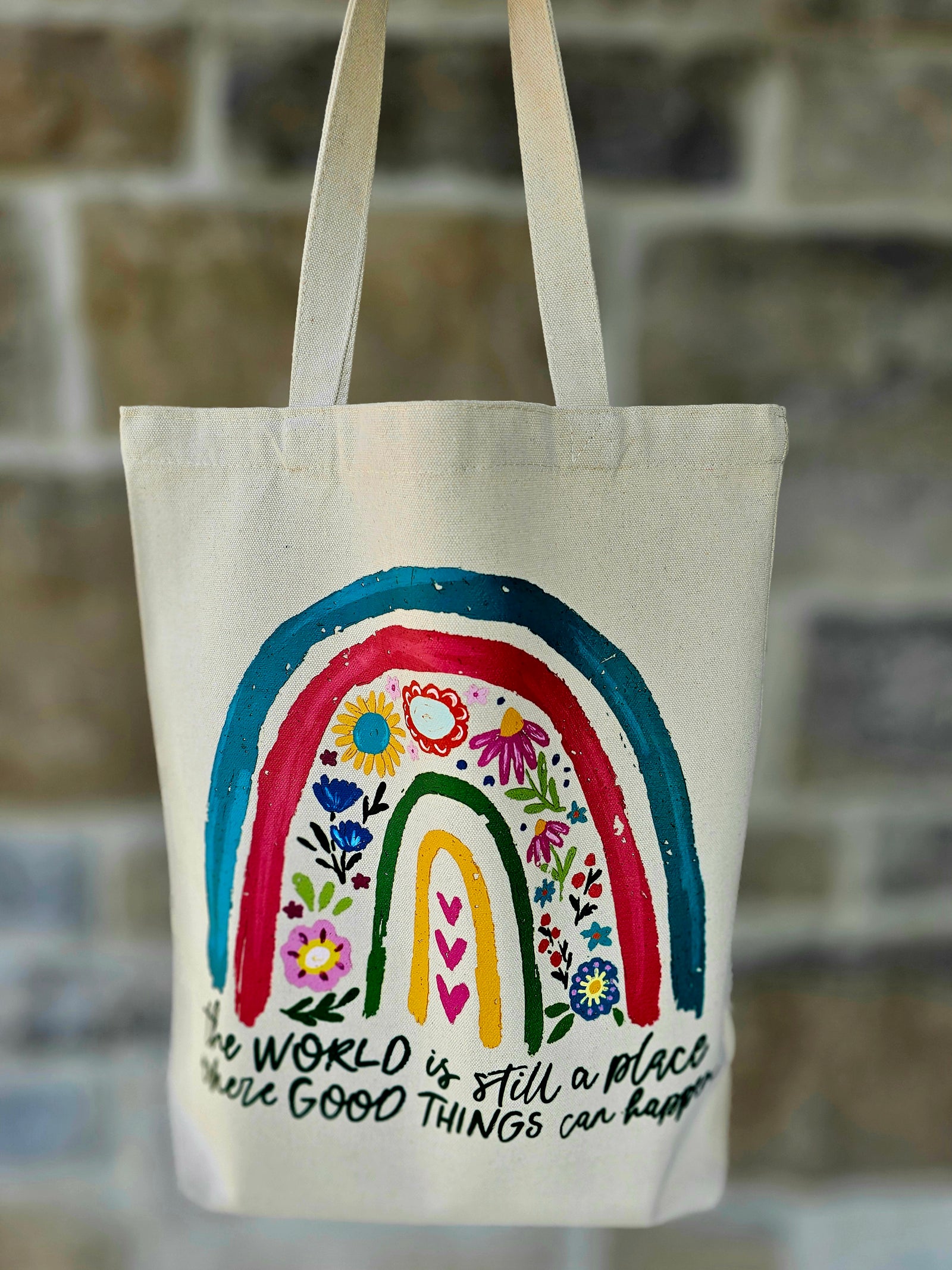 The world is still a place...Tote in Cream