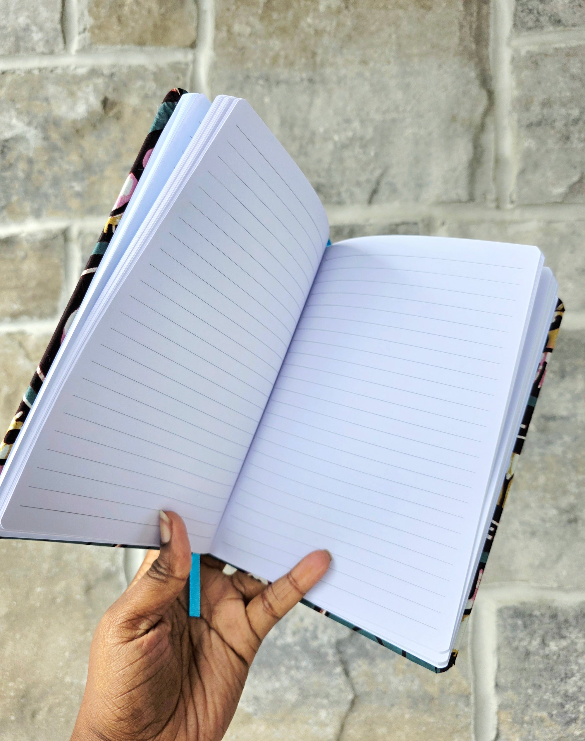 African Fabric Lined Notebook