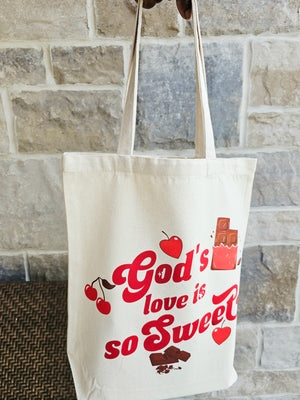 God's Love is Sweet Tote in Beige