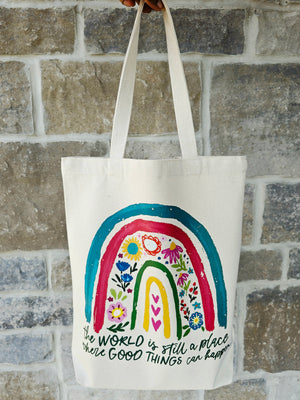 The world is still a place...Tote in Cream