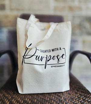 Created with a Purpose Tote in Beige