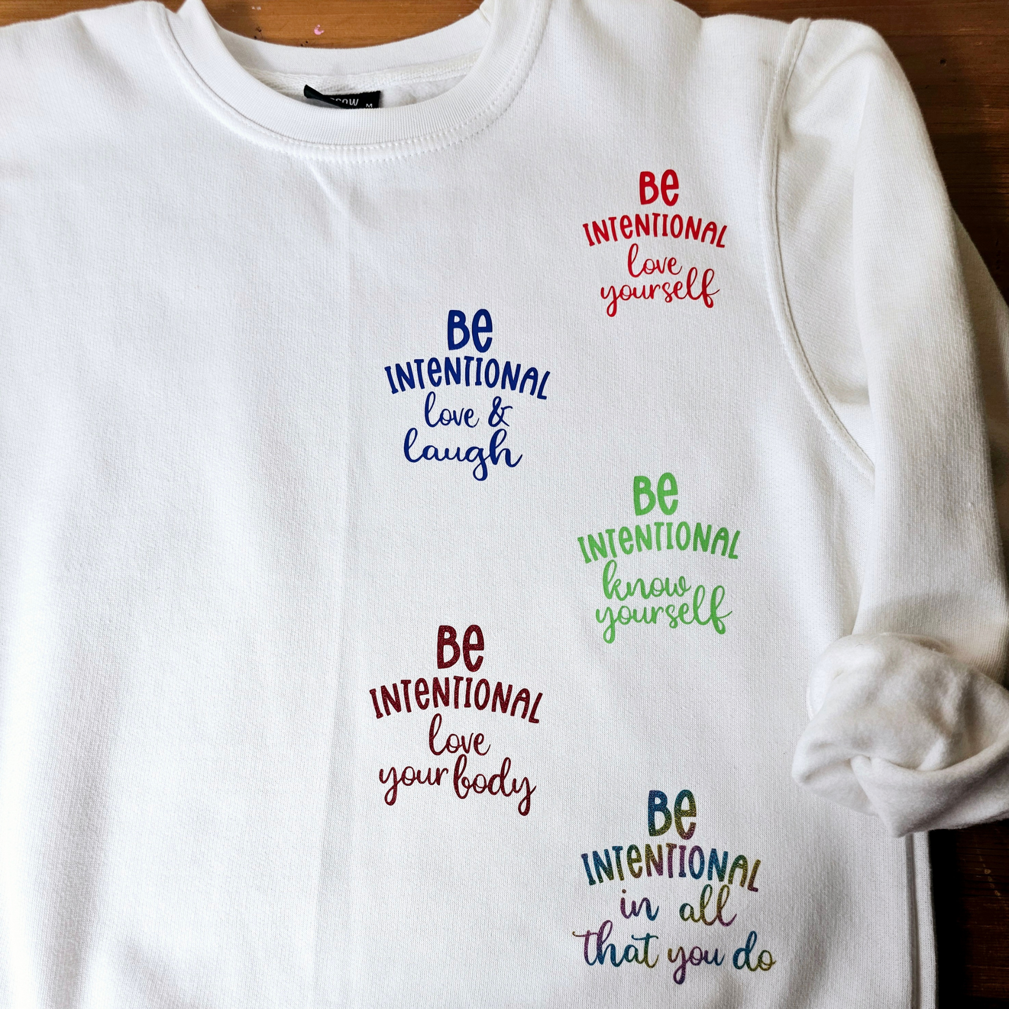 Be Intentional Post-it - Crewneck in White