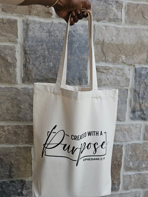 Created with a Purpose Tote in Beige
