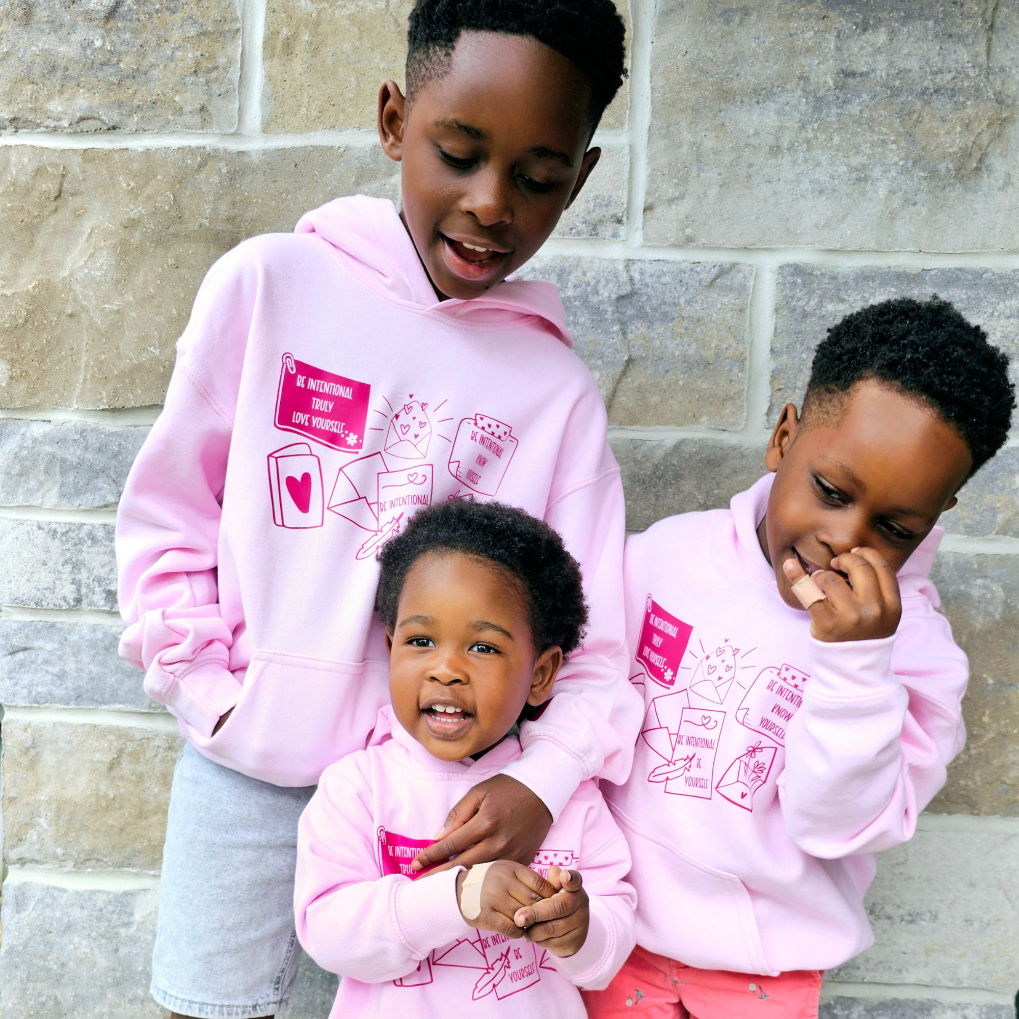 Be intentional - The Love Collection - Kid Pink Hoodie (Pre-order)