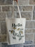 Hello Joy, Peace, Love Tote in Beige