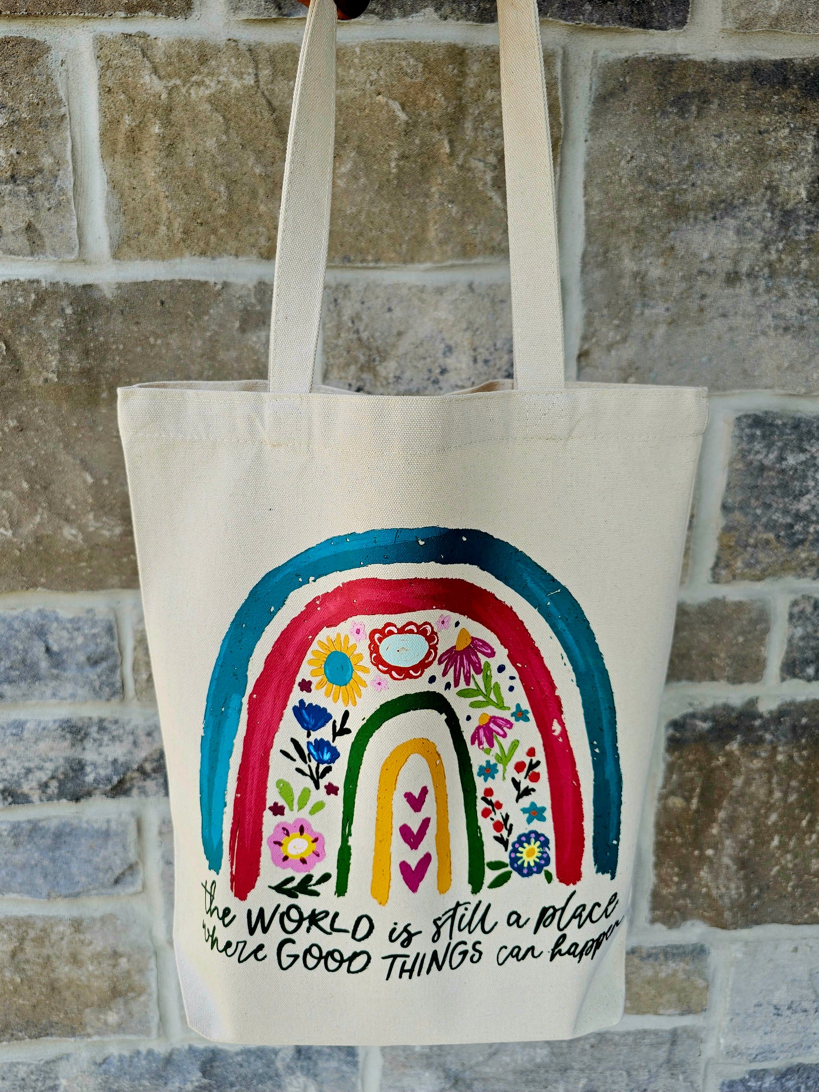 The world is still a place...Tote in Cream