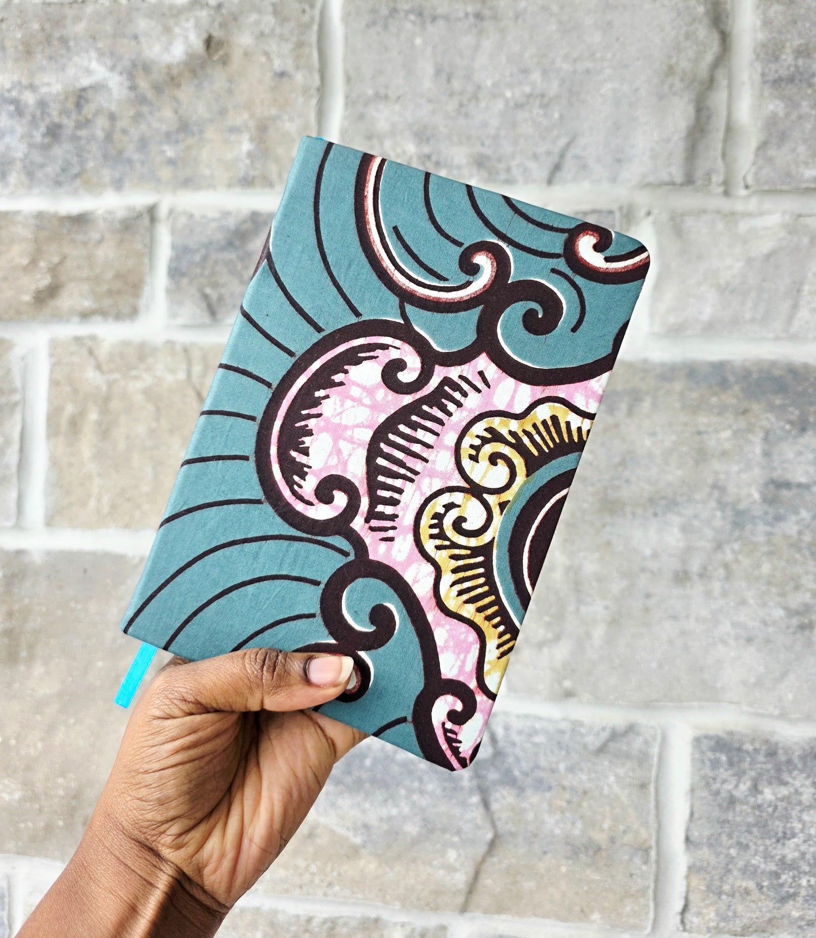 African Fabric Lined Notebook