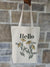 Hello Joy, Peace, Love Tote in Beige