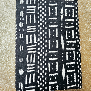 Notebook covered in African fabric + Wood Bookmark