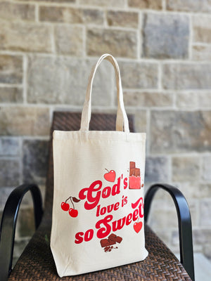 God's Love is Sweet Tote in Beige
