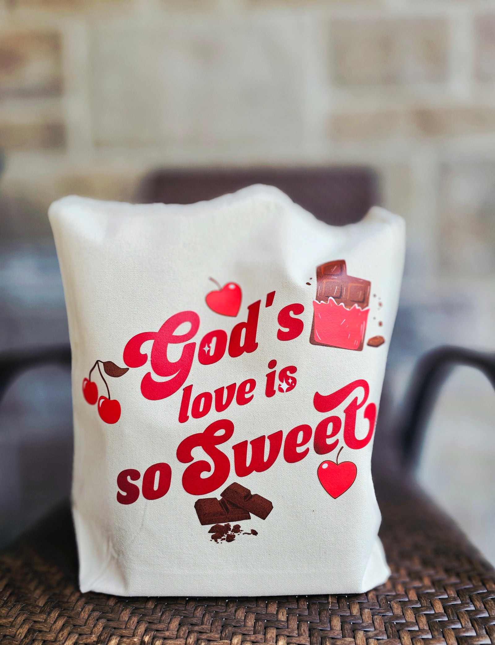 God's Love is Sweet Tote in Beige