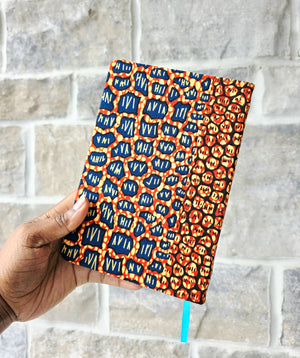 African Fabric Lined Notebook