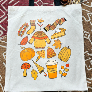 Tote bag - Fall doodles