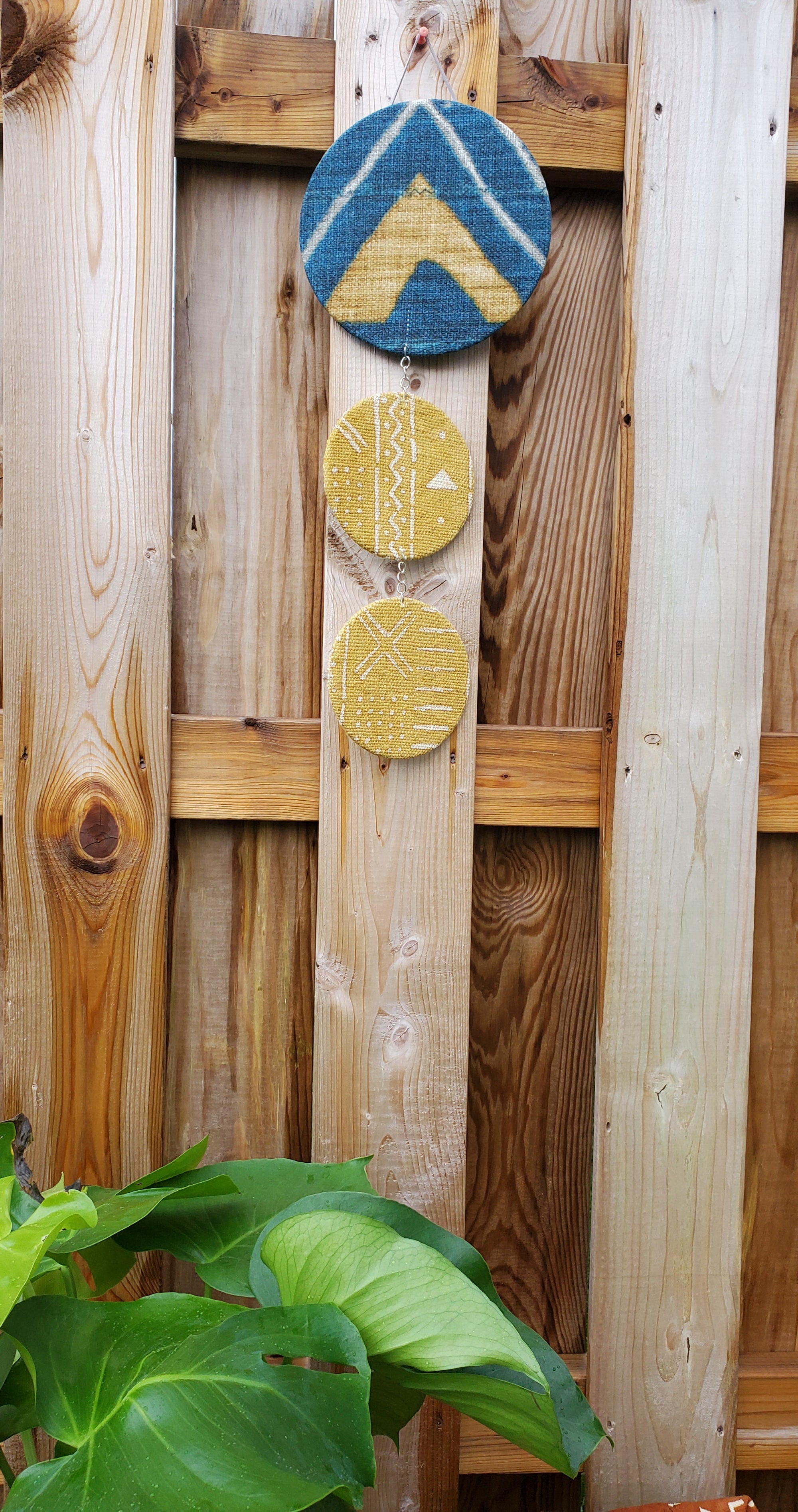 Trio Blue and Yellow Mudcloth