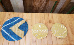 Trio Blue and Yellow Mudcloth