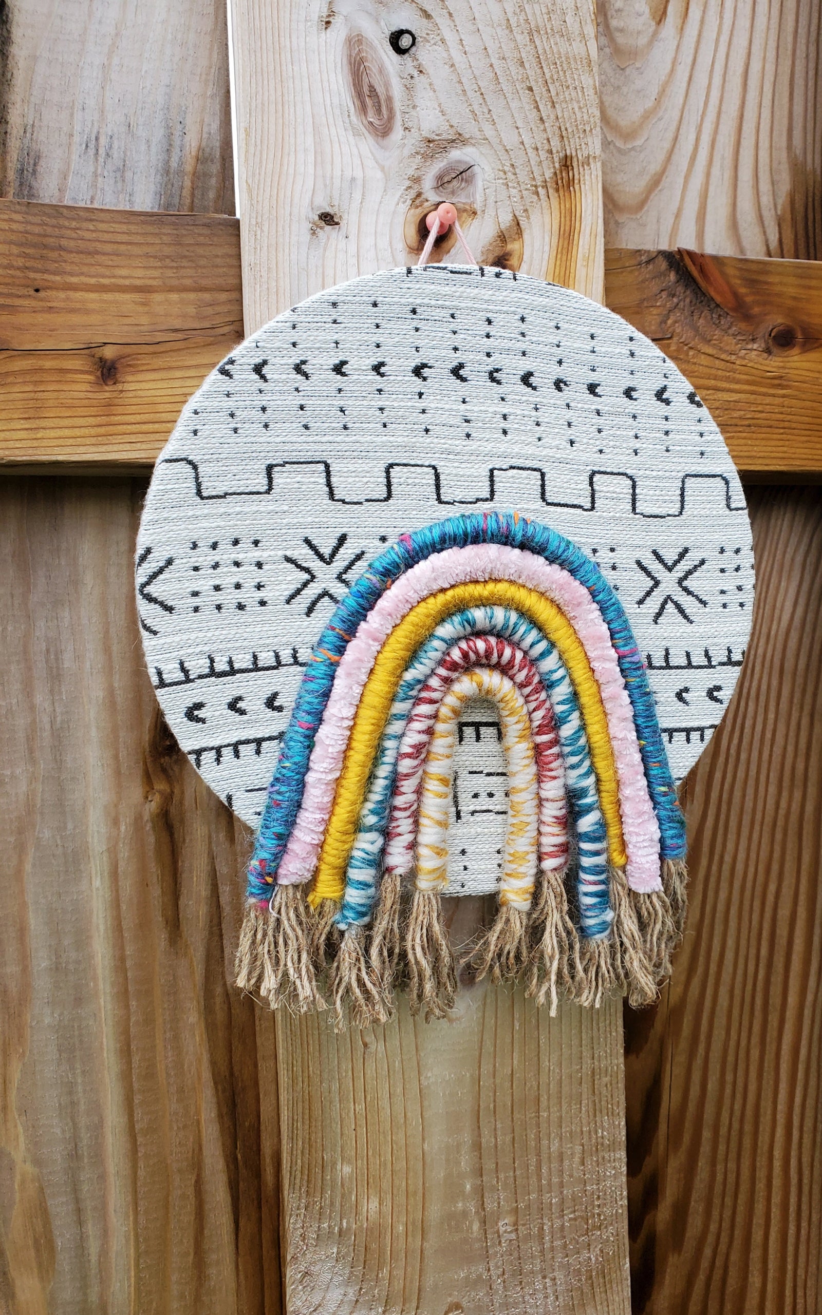 White Mudcloth Rainbow