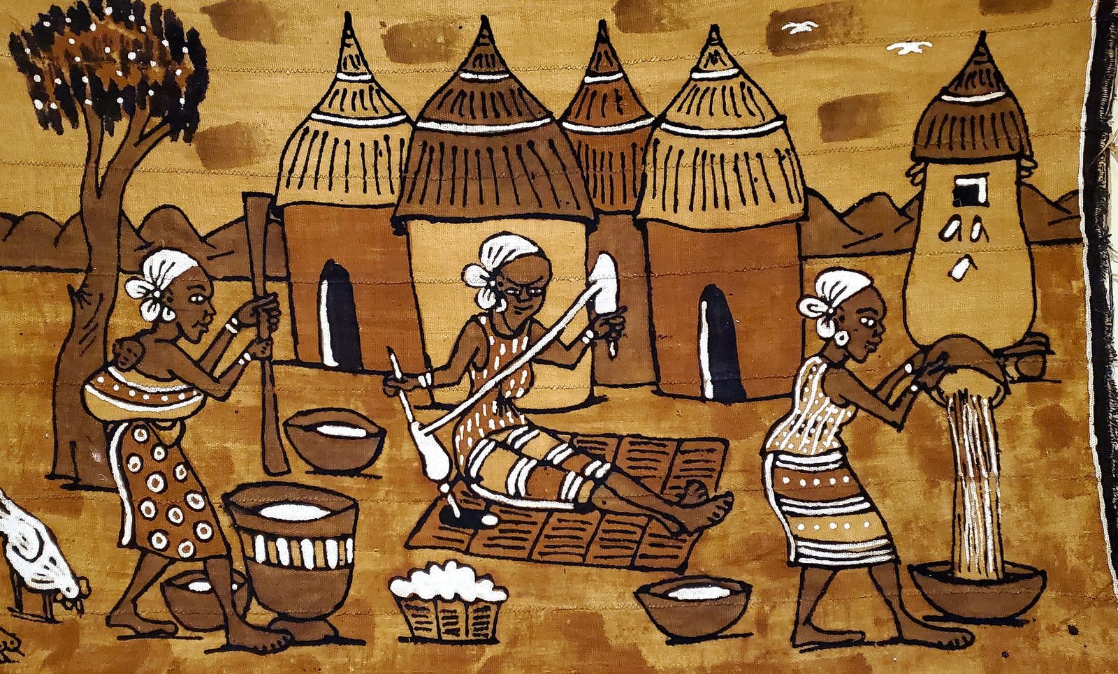 Mudcloth Tapestry - Women doing work