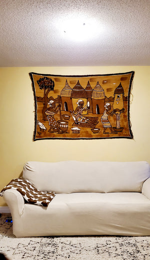 Mudcloth Tapestry - Women doing work