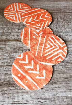 Orange Coasters - Set of 4