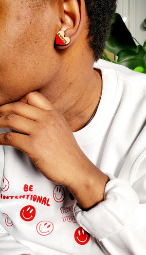 Be intentional wooden earrings